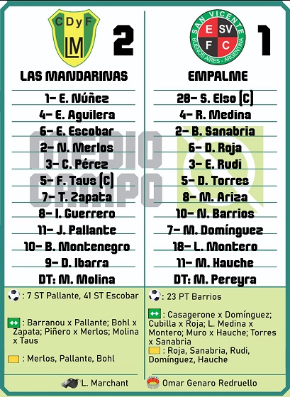 Las Mandarinas, Brandsen, Atlético y Progreso, Estrella de Jeppener, Defensores de Domselaar, Liga Metropolitana San Vicente